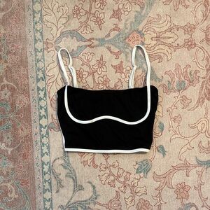 Black and White Cropped Tank Top